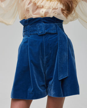 Shorts in Azure Velvet
